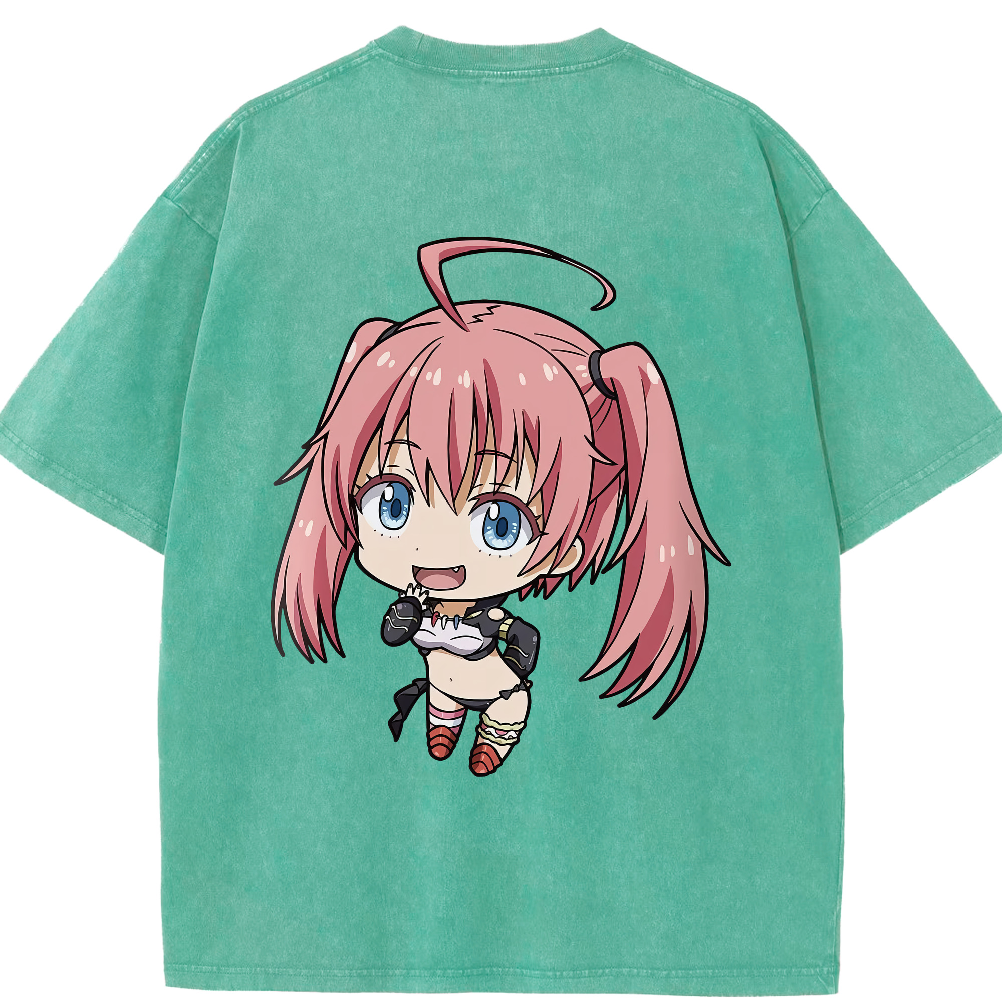 （画像用） 転スラ Regarding Reincarnated to Slime 綿100% ヴィンテージ風 半袖Tシャツ（背面プリント）